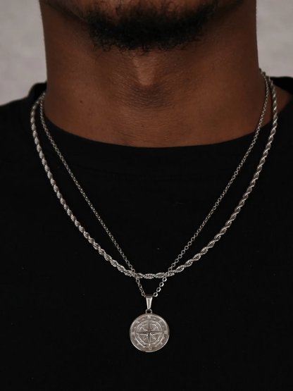 COMPASS PENDANT | UNISEX | SILVER