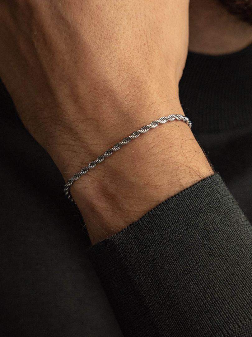 ROPE BRACELET 3MM | UNISEX | SILVER