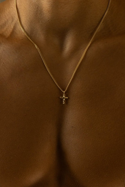 HAMMERED CROSS NECKLACE | GOLD | UNISEX