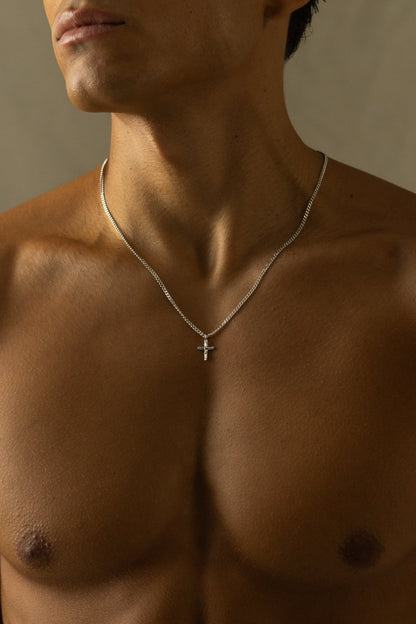 HAMMERED CROSS NECKLACE | SILVER | UNISEX